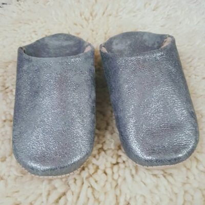 chaussons gris métalisés