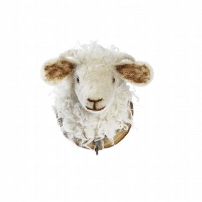 trophée crochet mouton blanc