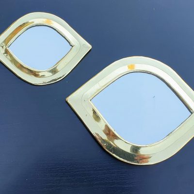 miroirs en laiton doré forme oeil