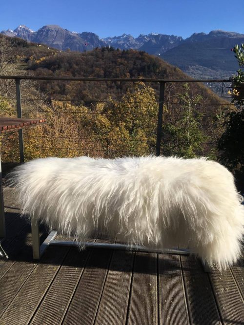 tapis mouton blanc poils longs