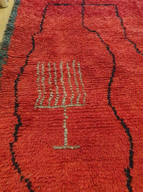 tapis berbère rouge en laine
