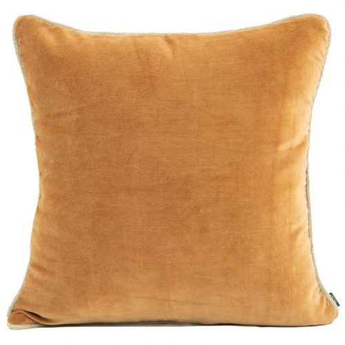 coussin velours tabac